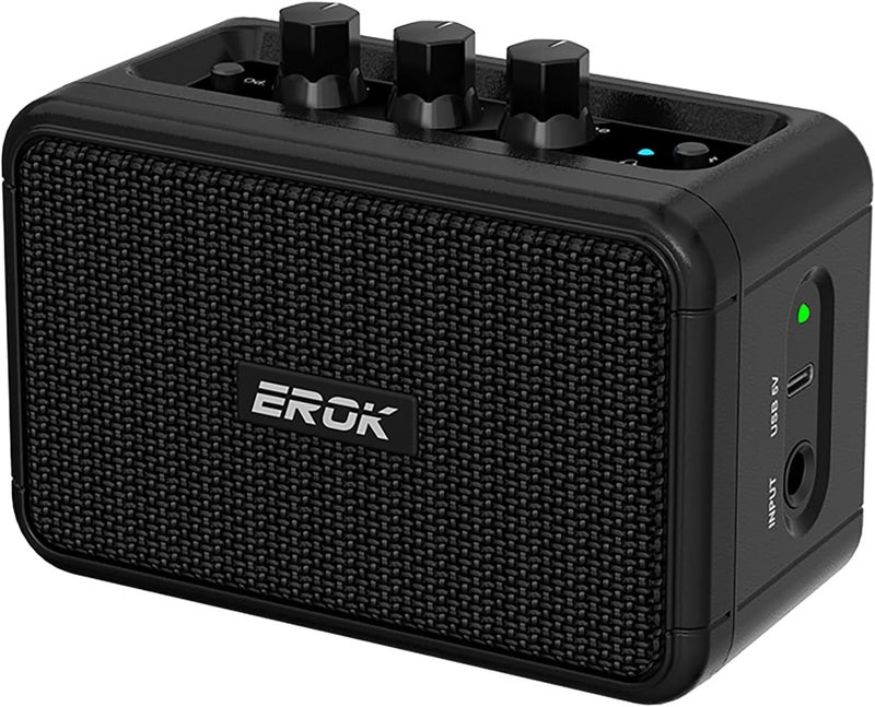 EROK Mini Electric Guitar Amplifier, with Clean Overdrive Effects,Support BT/Headphone Connection,5W Indoor Music Pratice Speaker (Dark) - Image 1
